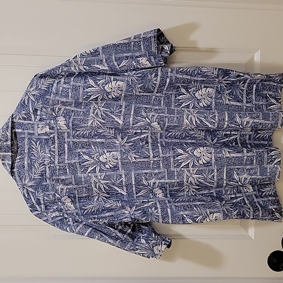 Windham Pointe Blue Tropical Cotton Shirt Size XXL - Picture 5 of 8